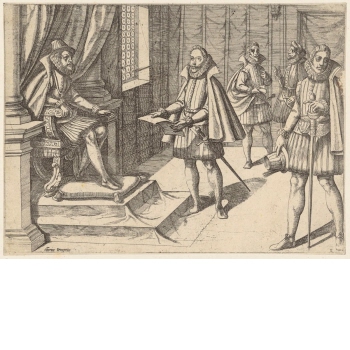 Philipp II. von Spanien auf seinem Thron