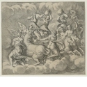 Diana in den Wolken, begleitet von Nymphen und Horen