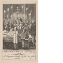 Kaiser Karl V. hält sein Leichenbegängnis, Blatt 4 der Folge "Ältere, mittlere und neuere Geschichte"
