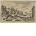 Blick in eine Dorfstraße, Blatt 6 aus der Folge "Landschaften im Elsass und im Oberrheintal"