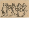 Vier Cherubim und ein Knabe in einer Reihe stehend, Blatt 4 der Folge "Paedopaegnion"