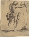 Nackter Bogenschütze, Blatt der Folge "Soldaten [Capricci et Habiti militari]"