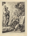 Heiliger Lukas zeigt Maria das Bildnis, das er nach ihr gemalt hat