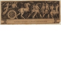 Löwen, Krieger und Triumphwagen, rechte Hälfte des Frieses "Der Triumph zweier römischer Kaiser"