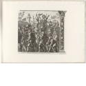 Umzug von Männern, die Schilder, Waffen und Vasen tragen, Blatt 6 der Folge "Triumph des Caesars"