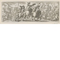 Drei Krieger reiten in eine Schlacht, bei der Elefanten involviert sind