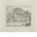 Erl[...] [Uferlandschaft mit Hütten und Boot], Blatt der Folge "Ansichten aus der Umgebung von Nürnberg"