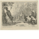 Ziegen in der Landschaft, Blatt 5 der Folge "Landschaft mit Tieren"