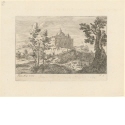 Landschaft mit Kuppelbau, Blatt der Folge "Verschiedene Veduten" [?]