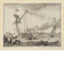 Eine Schaluppe folgt einem Segelboot, Blatt 3 der Folge "Seestücke mit Ansichten des Ij, Amsterdam, Rotterdam und Katwijk" (Hollstein Nr. 1-10)