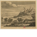 Flusslandschaft mit Stadt und Windmühle, Blatt 3 der Folge "Verschiedene Landschaften"