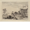 Landschaft mit Mönch und Jäger, Blatt 8 der Folge "Zehn Landschaften"